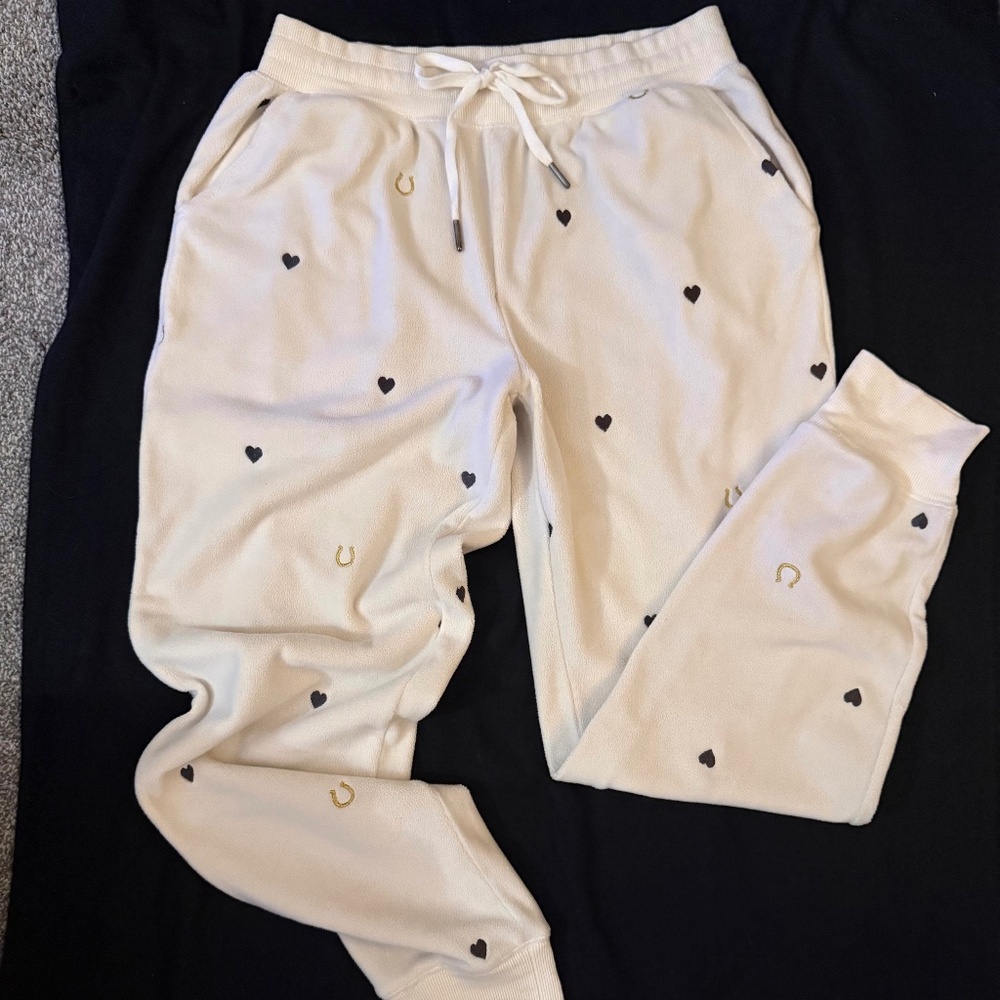 PJ Salvage ‘Lucky in Love’ fleece pajama joggers, small